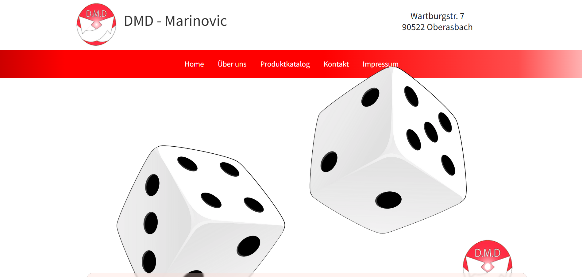 Početna stranica DMD - Marinovic sa ilustracijom kockica