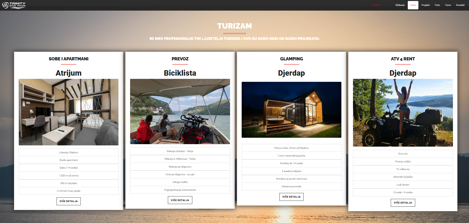 Pregled turističkih usluga sa smeštajem, prevozom, glampingom i iznajmljivanjem kvadova